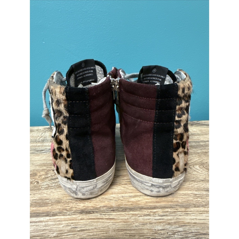 Golden Goose Deluxe Brand GGDB High Top Sneaker Leather Suede Leopard Slides 6 - Picture 3 of 10